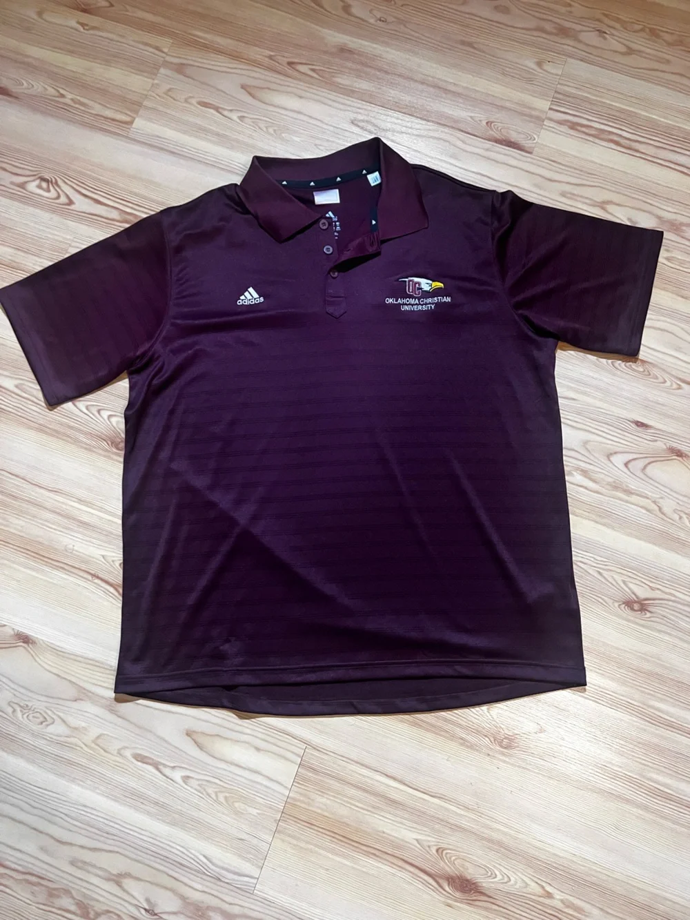 Adidas Oklahoma Christian University Eagles Polo Shirt Maroon Men's 2XL